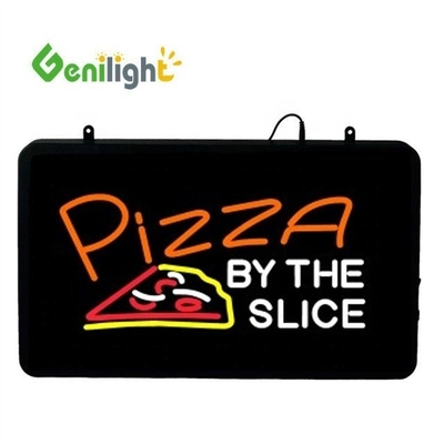 맞춤형 Genilight 22*13인치 CE RoHS 아크릴 피자 BY THE SLICE LED 네온 오픈 표지판