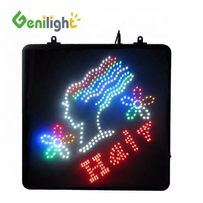 Genilight 실내 LED 미용실 표지판 전력 절약 추격 및 이동 기능 56*33cm