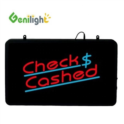 Genilight 22*13인치 슈퍼 밝기 LED 체크 현금 편지 네온 오픈 표지판 실내용