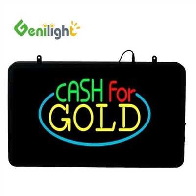 Genilight 22*13인치 슈퍼 밝기 LED 체크 현금 편지 네온 오픈 표지판 실내용