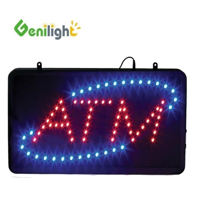Genilight 22*13인치 슈퍼 밝기 LED 체크 현금 편지 네온 오픈 표지판 실내용