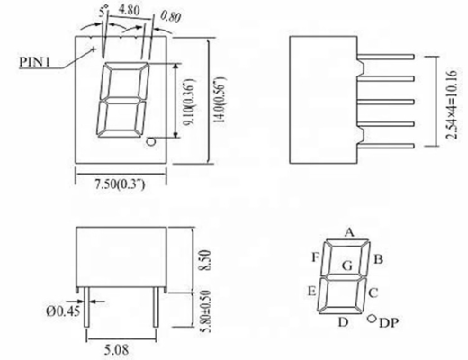 GLT-1132A ((B) HR 0.32&quot; 일관된 디지털 숫자 표시를 위한 1개의 LED 디지털 디스플레이