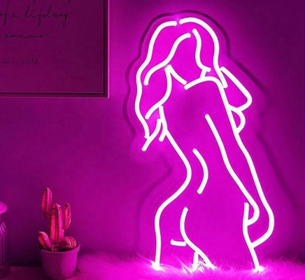 맞춤형 레이디 네온 표지판 아크릴 뒷받침 분홍색 실리콘 LED 수명 50000 시간