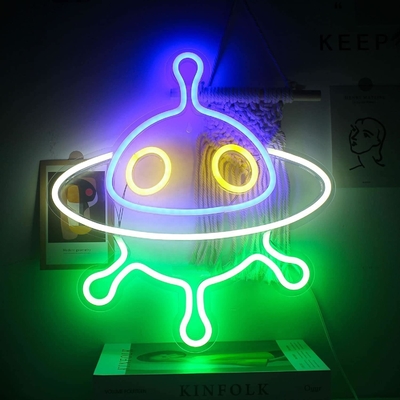 벽 장식 및 UFO LED 야간 조명을 위해 사용자 정의 된 아크릴 우주선 네온 표지판