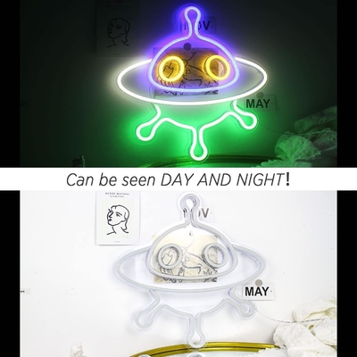 벽 장식 및 UFO LED 야간 조명을 위해 사용자 정의 된 아크릴 우주선 네온 표지판