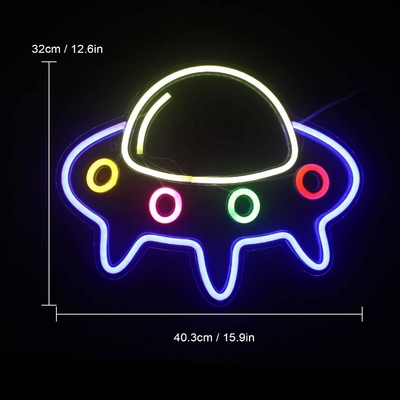 5V 전압 네온 조명 대 파란색 UFO 우주선 벽화 50000 시간 수명