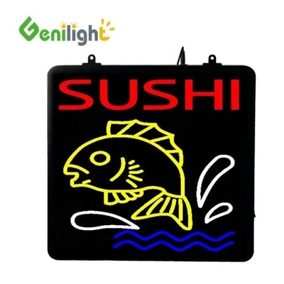 맞춤형 문자 SUSHI 물고기 LED 네온 표지판 정사각형 전력 인증 CE ROHS 및 더 많은