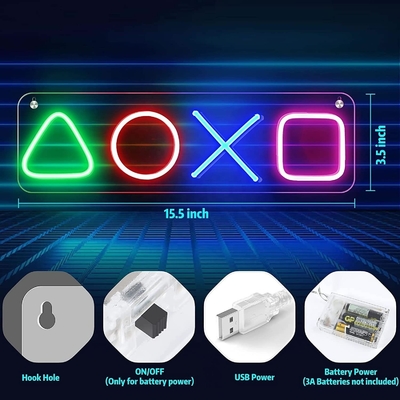 화려한 LED 네온 조명 42*12.5cm USB 가동 벽 장식으로 게임실을 업그레이드