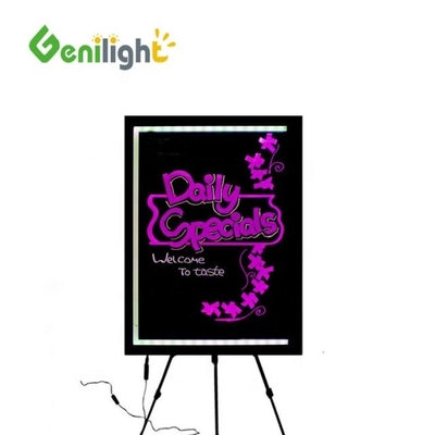 Genilight 온화 유리 또는 아크릴 LED 네온 표지판 실내 칠판 조명