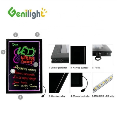 Genilight 온화 유리 또는 아크릴 LED 네온 표지판 실내 칠판 조명
