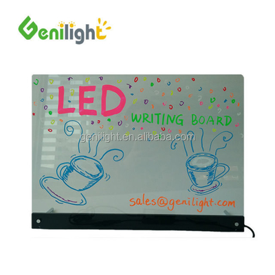 실내용 미니 RGB 투명한 LED 글쓰기판 패널 크기 20*30cm 상점 디스플레이용