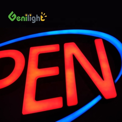 커스터마이즈 된 쥬모 ULTRA BRIGHT LED OPEN SIGN 플래싱 스크롤 모드 빨간색 / 파란색 완벽