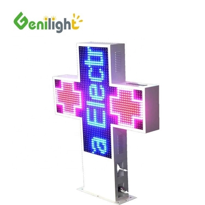 ODM 전색 LED 크로스 약국 표지판 WIFI 제어 및 1G 픽셀 구성