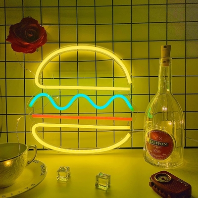 30*30cm LED 네온 라이트 USB 전원 햄버거 네온 표지 벽화 전력 소모 0