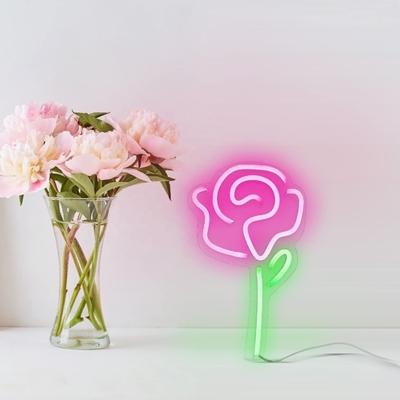 5V 전압 LED 꽃등 침실 벽장 장식 스위치 파티 장식 로즈 네온 표지판