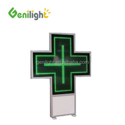 야외 녹색 LED 약국 표지판 P10 P16 P20 P25 RF WIFI 1024*1024mm 밝기 ≥6000CD