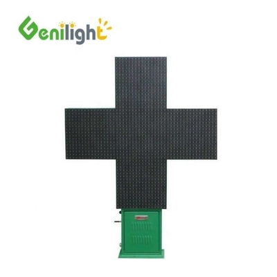 1000x1000mm P20 녹색 색상 LED 십자 애니메이션 디스플레이 표지판으로 약국을 광고하십시오.