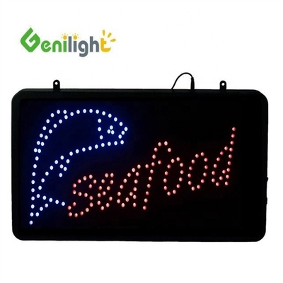 53*45cm 사용자 지정 LED 네온 열기 낚시 장비 상점 ABS 아웃프레임 및 애니메이션 디스플레이 기능