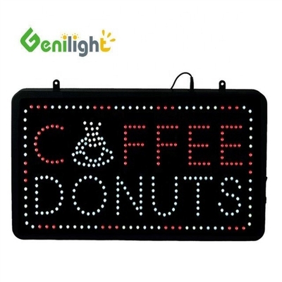 22*13인치 터치 스크린 LED 커피 도넛 상점 영업시간 Genilight