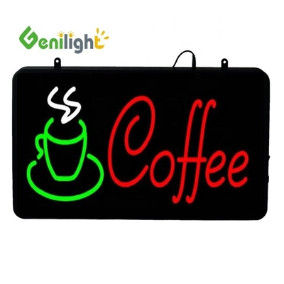 Genilight Hang Style 클래식 아크릴 후면 패널 커피 카페용 LED 전기 네온 표지판