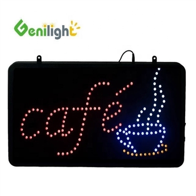 애니메이션 디스플레이 기능 DC 12V 실내 LED 카페 네온 표지판 ABS 오픈 폼 아웃프레임