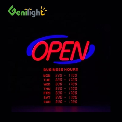 제니라이트 실내 22*13인치 DC12v OPEN 24시간 LED 라이트 표지판