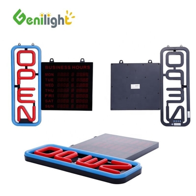 소비 Genilight GLT-LSN6050H-001 시간 표시로 적색 파란색 네온 오픈 LED 표시