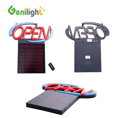소비 Genilight GLT-LSN6050H-001 시간 표시로 적색 파란색 네온 오픈 LED 표시