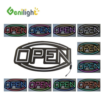 소비 Genilight GLT-LSN6050H-001 시간 표시로 적색 파란색 네온 오픈 LED 표시