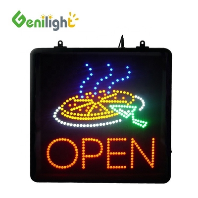 1 전력 소비 직사각형 깜박이는 색상 LED 오픈 피자 가게 창문 비즈니스 표지판