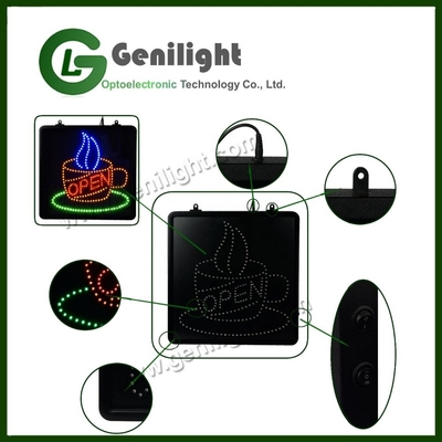 SDK 기능 배터리 전원 플래싱 LED 피자 상점 애니메이션과 함께 열린 표지판
