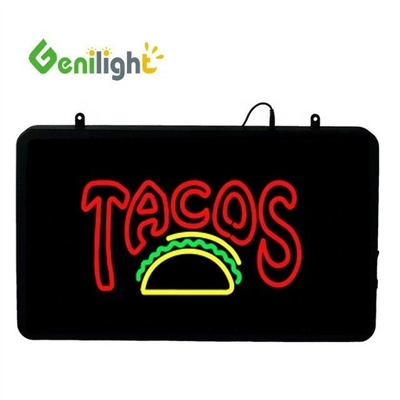 22*13인치 LED 네온 표지판 TACOS 스토어 밝기 풀 컬러 기능 2 변경 모드