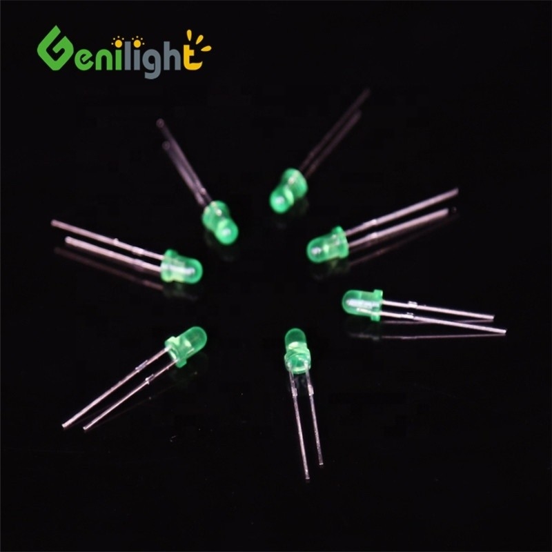 고정 LED 빛 방출 다이오드 GREEN F3 LED 다이오드 최대 5V 역전압