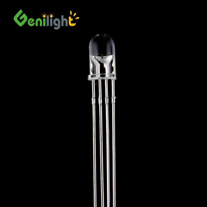 선명한 3mm/5mm/8mm/10mm LED 다이오드, 초 밝은 4 핀 둥근 상단 발사자