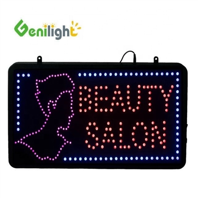 Genilight 실내 LED 미용실 표지판 전력 절약 추격 및 이동 기능 56*33cm