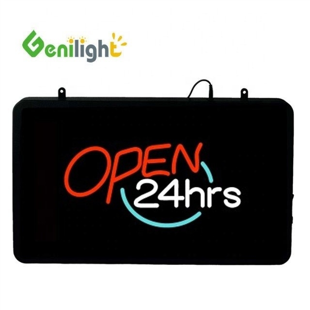 22*13인치 LED 네온 표지판, 24시간 개방형 편지, 사용자 정의 가능, CE RoHS 인증