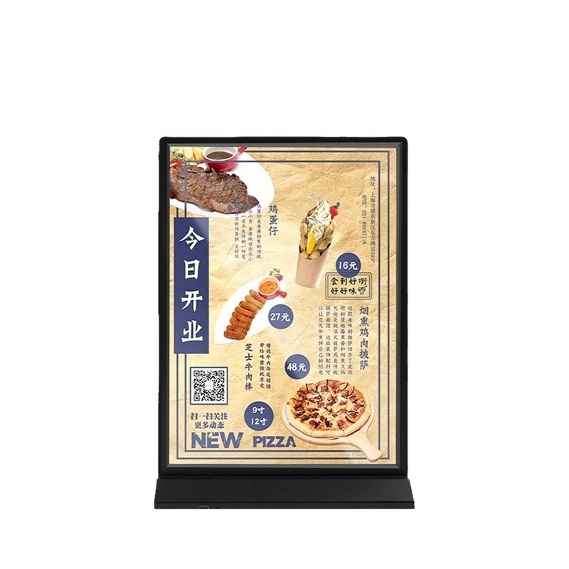 상권 광고용 높은 시각 각 A4 데스크톱 아크릴 LED 조명 테이블
