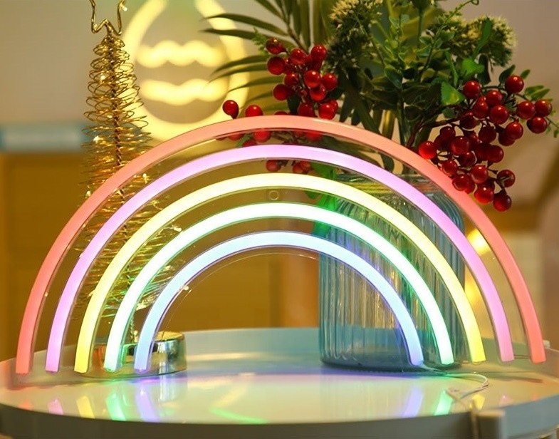 파티실 세트 네온 사인 LED 아크릴 사인 RGB LED 조명 사용자 정의 및 USB 작동