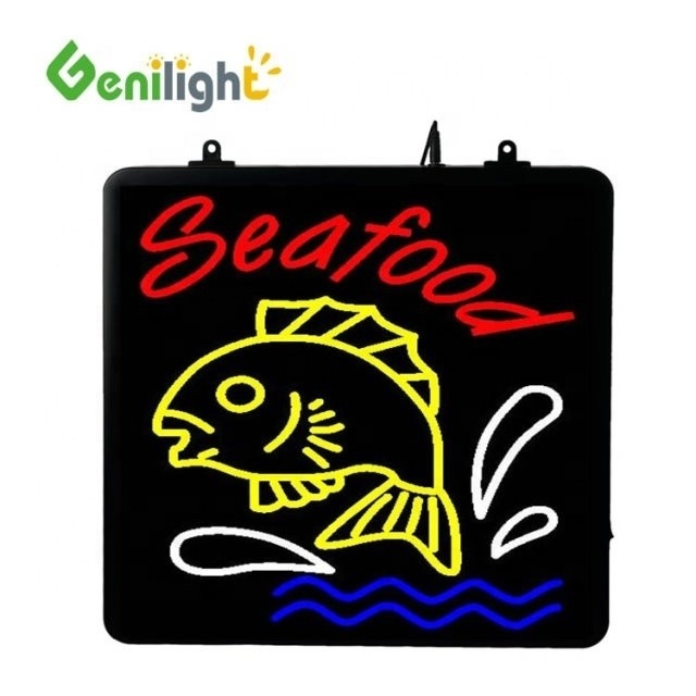 맞춤형 문자 SUSHI 물고기 LED 네온 표지판 정사각형 전력 인증 CE ROHS 및 더 많은