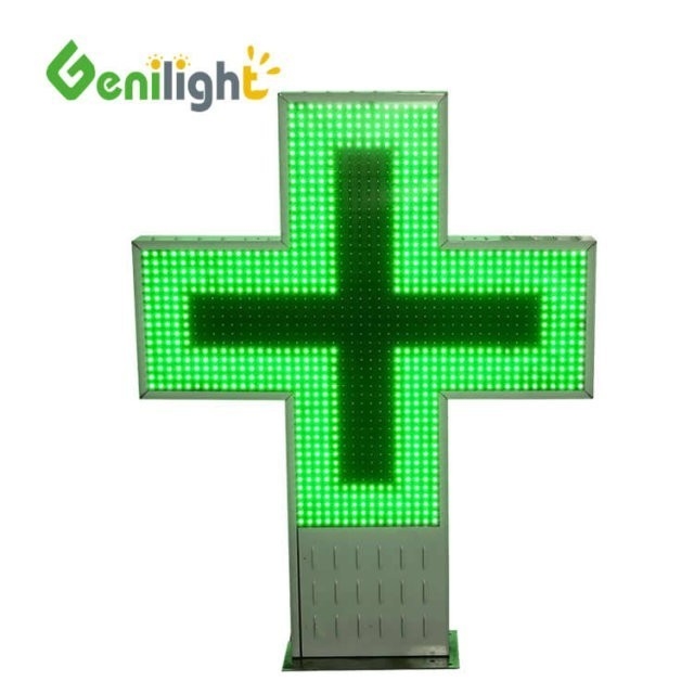 P16 P20 픽셀 RS232 RF 제어 통신과 함께 3D LED 약국 크로스 디스플레이 표시