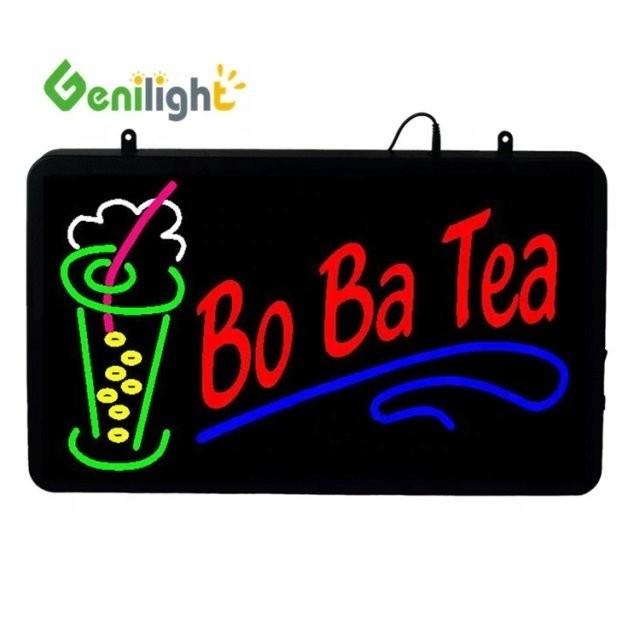 실내 RGB 커스텀 슈퍼 라이트 LED 글자 바 바 차 오픈 네온 표지판 주스 가게 에너지