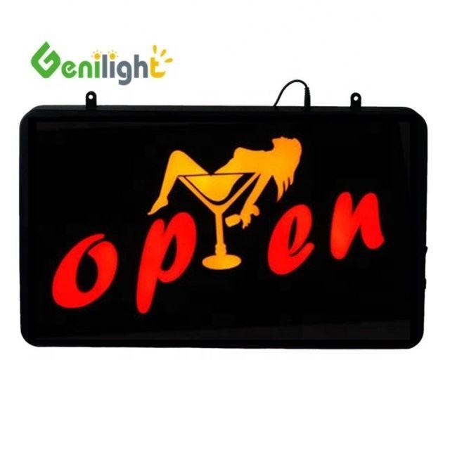 OPEN 섹시한 소녀 술집 바 클럽 LED 조명 표지 직사각형 모양 작동 수명 50000 시간