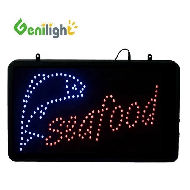 56*33cm DC12V Genilight 플래시 엣지 광고 LED 프라이드 치킨 상점 오픈 표지판