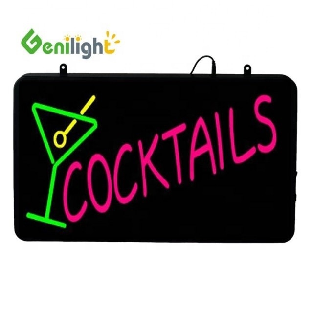 Genilight 56*33cm 전자 DC12V 네온 LED 칵테일 CUP 로고와 함께 표시 전력 인증서
