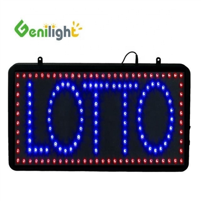 오리지널 제니라이트 실내 56*33cm 슈퍼 밝기 커스텀 LED 로토 오픈 디스플레이 LED 표지판