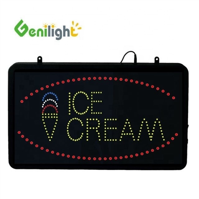 56*33 패널 크기 Genilight 아이스크림 LED 액릴 오픈 표지판 터치 스크린