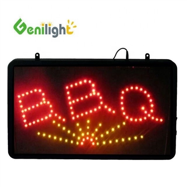 제니라이트 실내 56*33cm DC12V LED BBQ 오픈 상점 네온 표지판