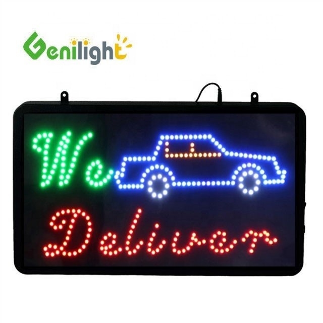 Genilight 실내 56*33cm RGB 기능이 있는 높은 밝고 낮은 전압 LED 오픈 신호