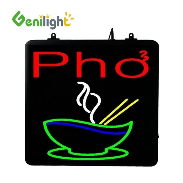 패널 사이즈 53*45 LED 네온 PHO 상점 창문 오픈 표시