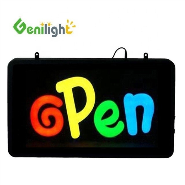 플래싱 애니메이션 모드 Genilight 56*33cm 풀 컬러 전자 LED 네온 OPEN 신호